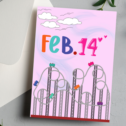 Roller Coaster of a Difficult Marriage Valentine's Day Card