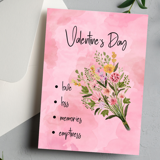 Love, Loss, Memories, Emptiness: Sympathy for Suicide Valentine Card