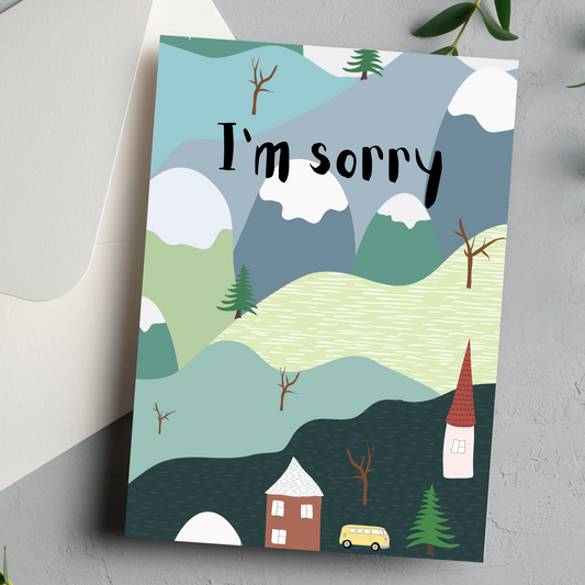 Please forgive me Mountains Apology Greeting card
